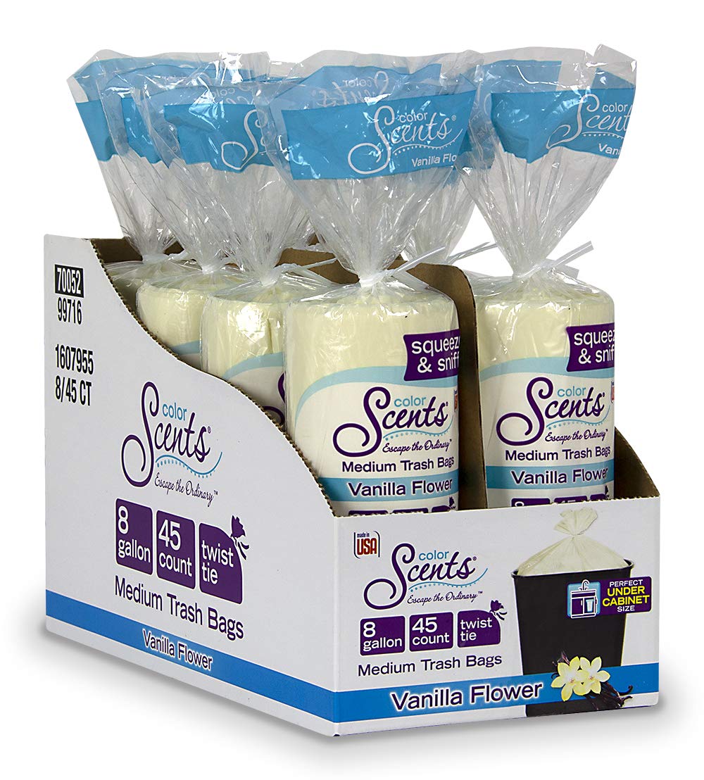 Color Scents Medium Trash Bags 8 Gallon, 360 Total Bags