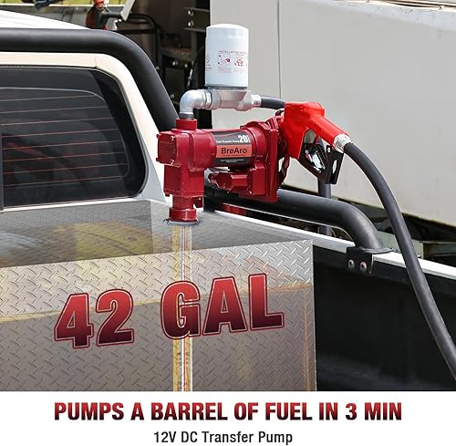 Miniatura 9 de Bomba de transferencia de combustible, bomba de 15 GPM de alto flujo de 12 voltios de CC, bomba de transferencia de gas de hierro fundido resistente