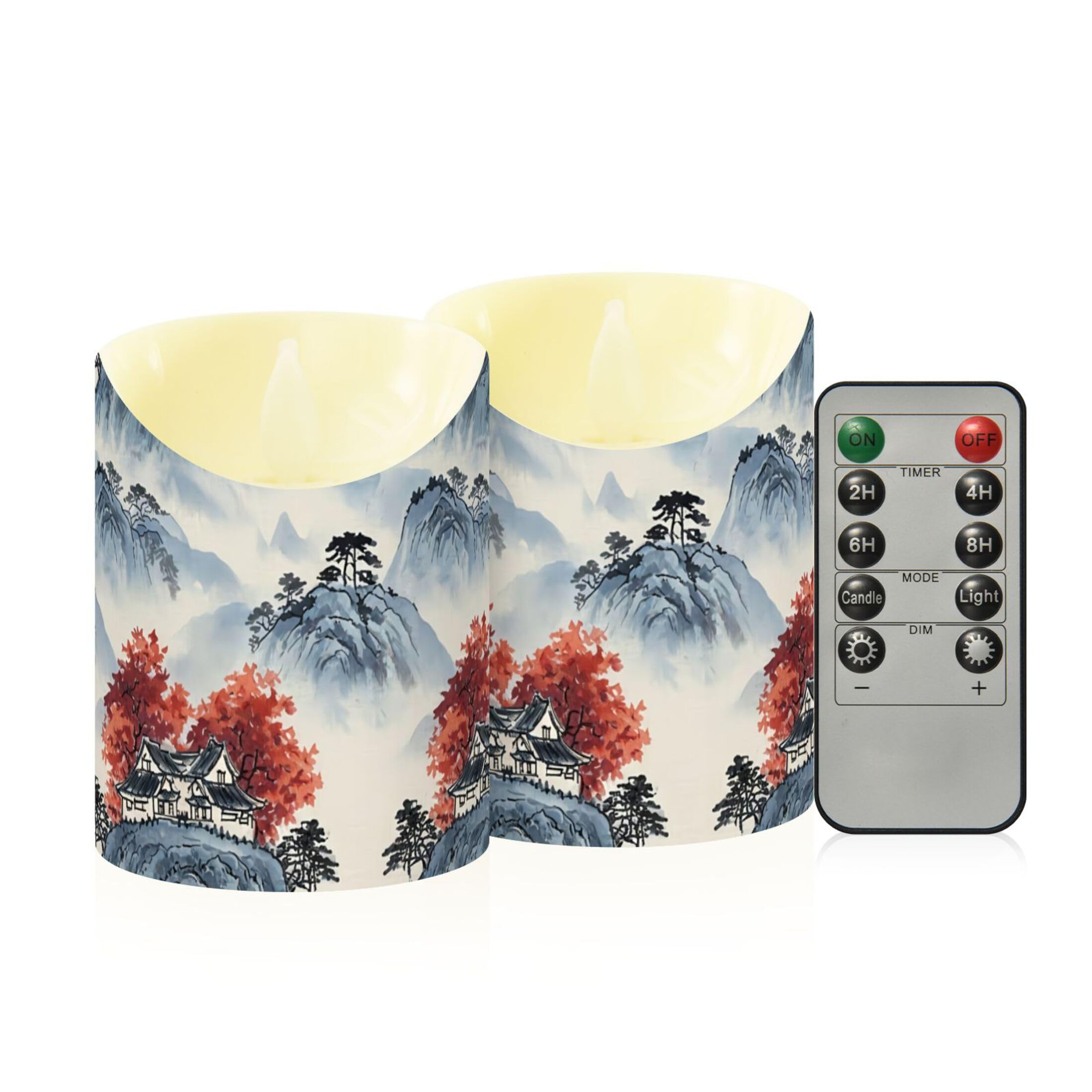 Kutsu Flameless Candles Set of 2, Battery Operated LED Flickering Candles