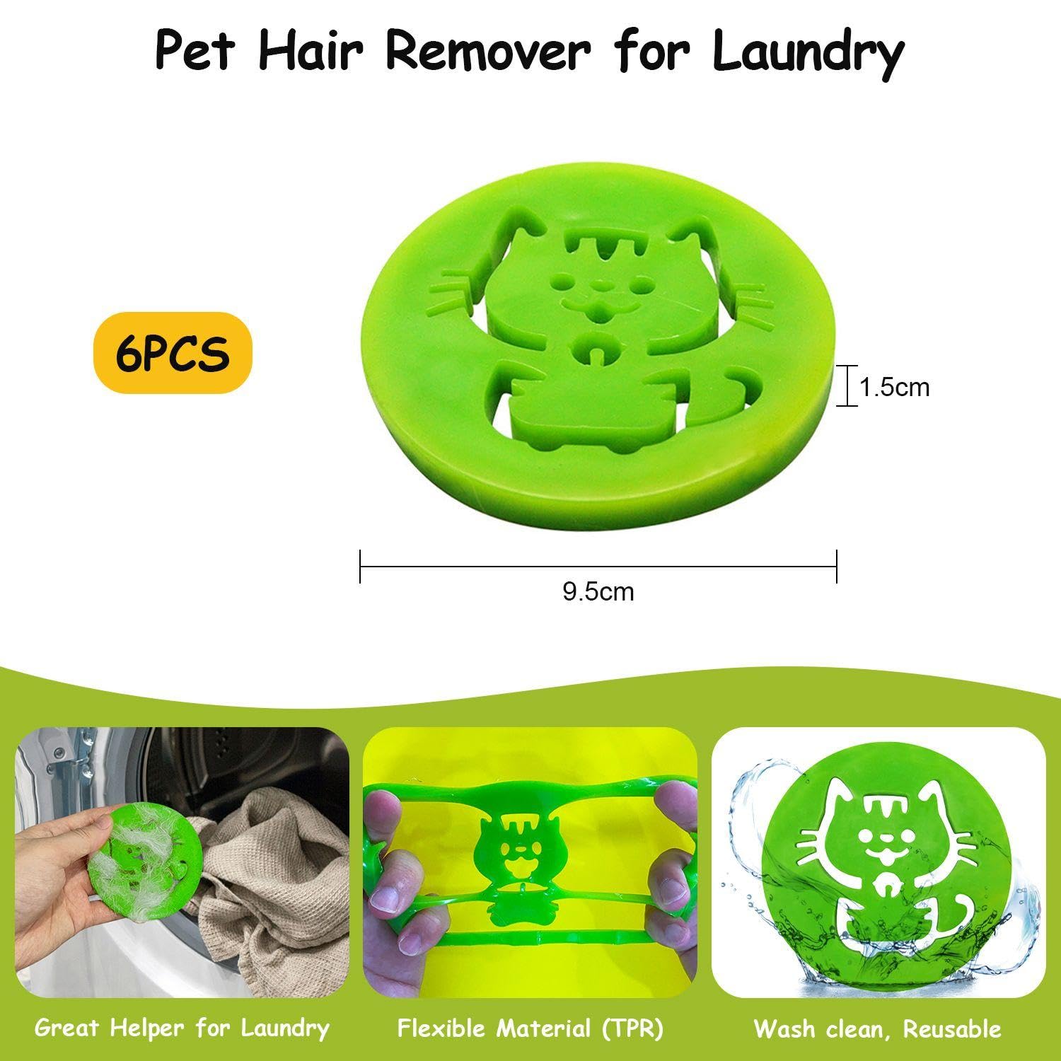 Paquet De 6 Épilateur pour Animaux De Compagnie Bâton De Cheveux en Forme De Chat Piège À Poils d'animaux De Compagnie Épilateur pour Animaux De Compagnie Bâton De Cheveux Portable