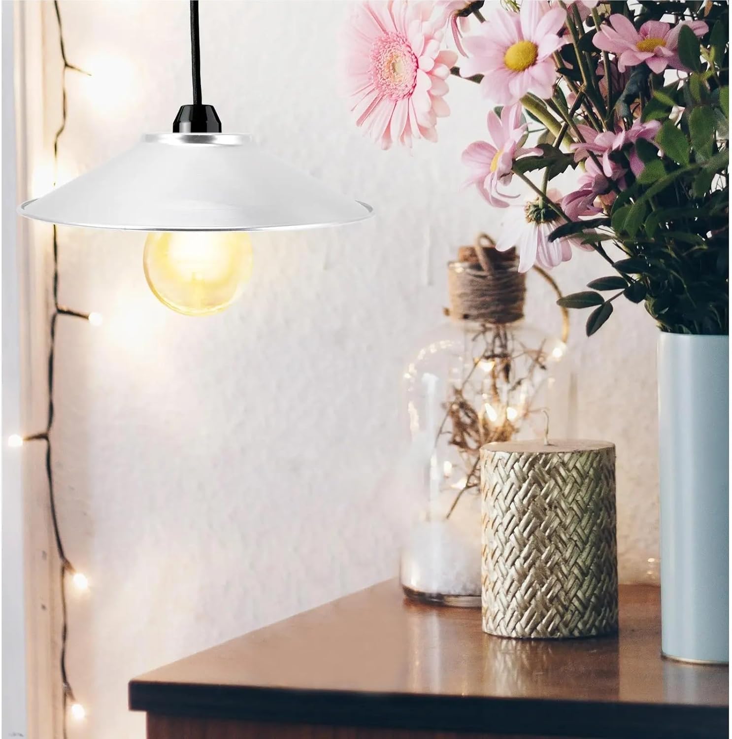 Lamp Finials Waterproof Aluminum Lampshade Cover Protective Accessories Light Metal Bulb Guard for Decorative DIY Table Floor Light