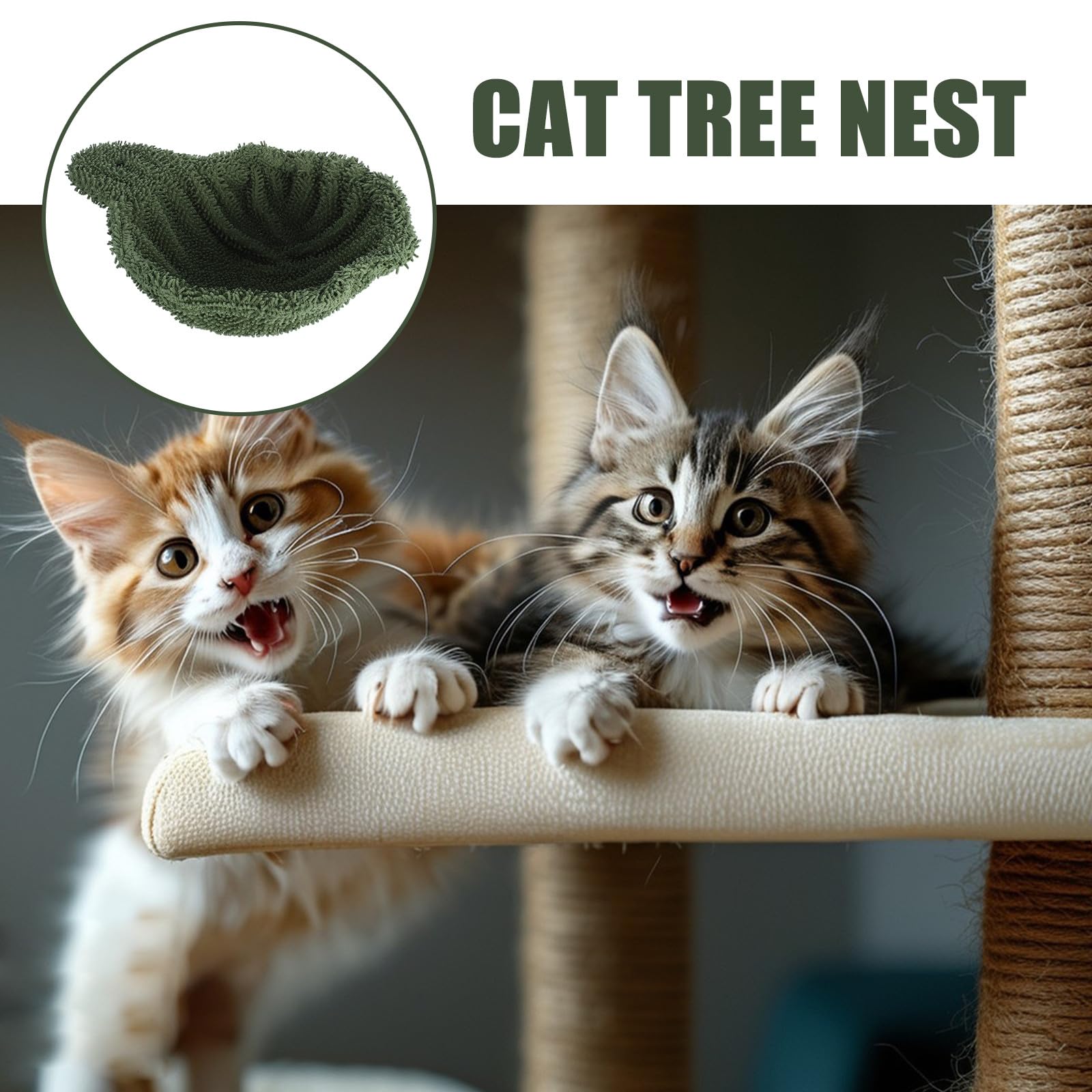 Tofficu Accessorio Amaca Sospesa per Albero Gatti Multifunzionale, Letto Nido Morbido Fai da Te, Ricambio per Tiragraffi Interno, Spazio Riposo Comodo e Stimolo Comportamenti Naturali