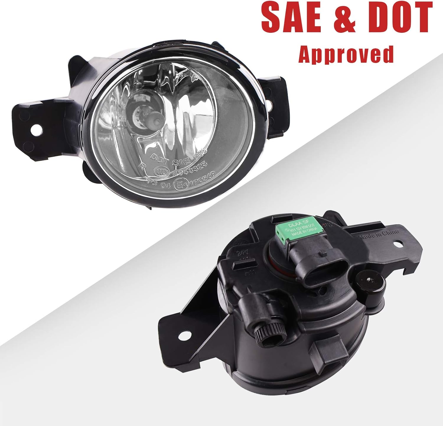 DLAA Fog Lights For Nissan Altima 2016 2017 2018 Fog Lamps Assembly Replacement Clear Lens OE Style (black)