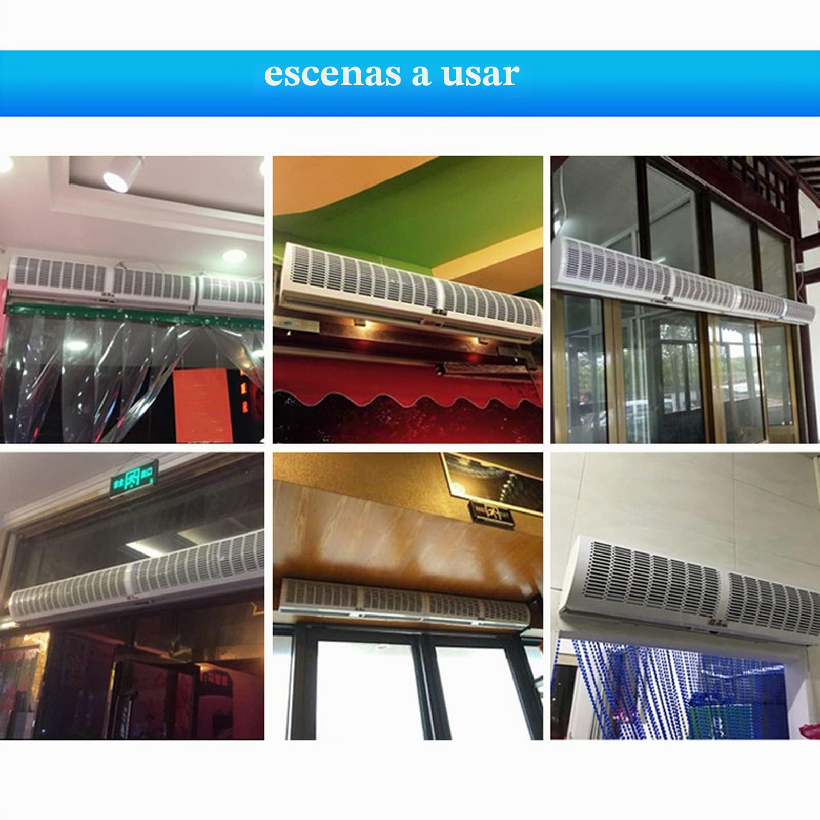 lhx Cortina de Aire Interior, 60 cm 90 cm 100 cm 120cm Comercial silencioso, con Control Remoto, 2 velocidades (Size : 90cm)
