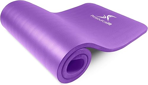 ProsourceFit Alfombrilla extra gruesa de yoga y pilates de  pulgada (0.512 in), 71 pulgadas de largo y alta densidad con espuma cómoda y correa de