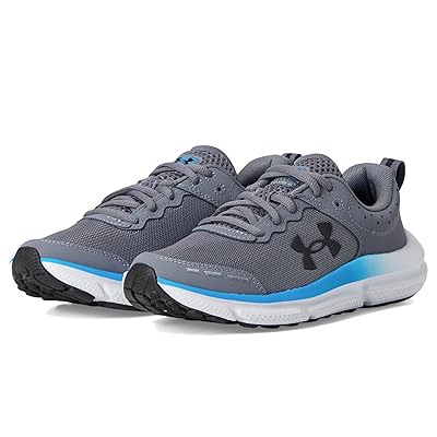 Under Armour Kids Grade School Assert 10 (Big Kid) Boys Shoes Titan Gray/Electric Blue/Black