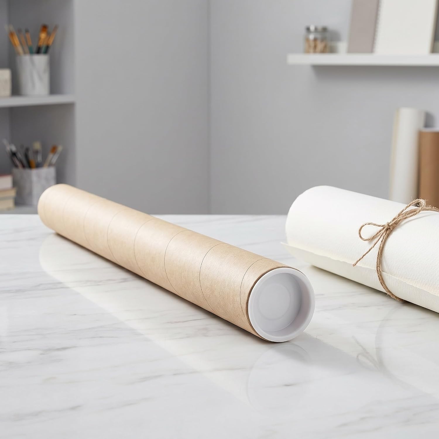 Kraft Paper Document Tubes with Smooth Inner Surface 8pcs Portable round Cylindrical Poster Storage Tubes for Mailing and Organizing Art Prints and Documents for Designers