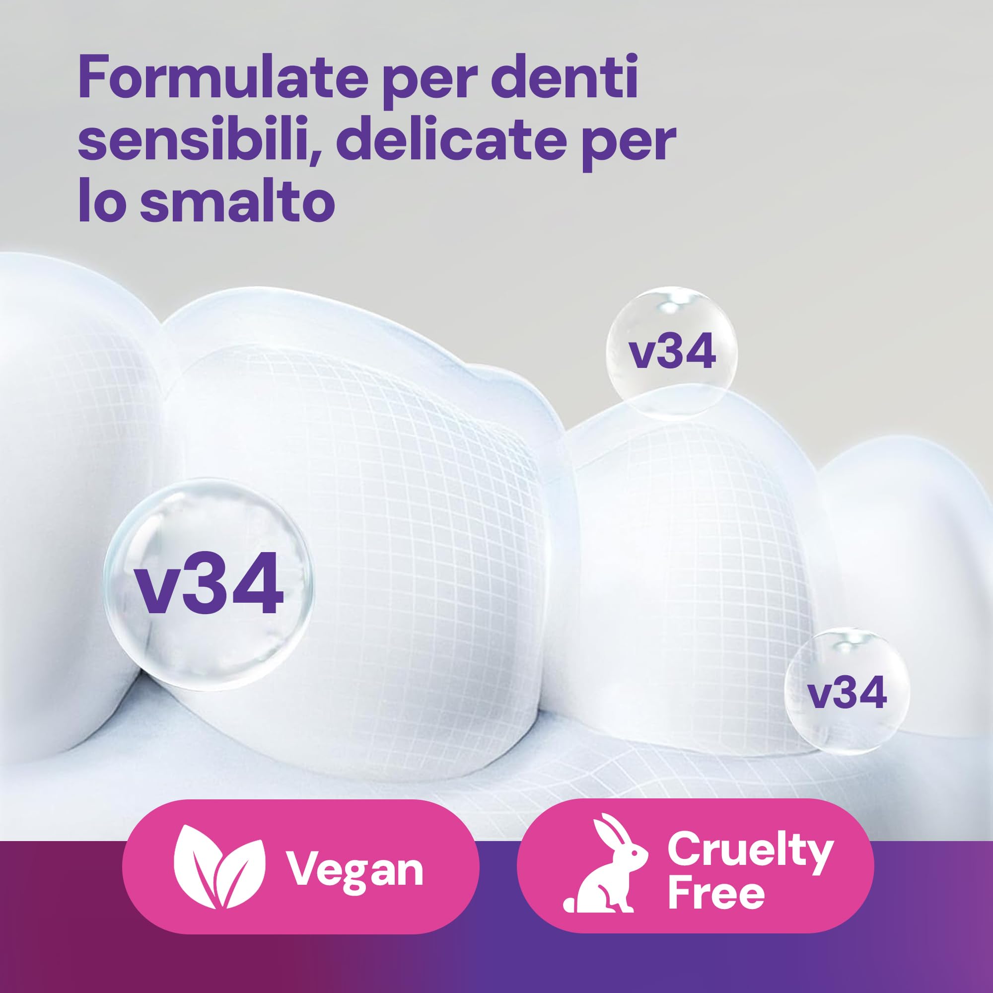 ESMILE: Kit Sbiancante Denti Professionale con Lampada LED + 42 Strisce Viola- Sbiancamento Istantaneo ed Efficacie - Sicuro per lo Smalto Dentale