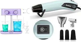 Resiners Heat Gun & Dual-Head Resin Mixer - 350W 662℉ (350℃) Heat for Epoxy Resin, Bubble Remove, DIY Glitter Tumblers, Vinyl Shrinking Wrap, Embossing, Candle Making