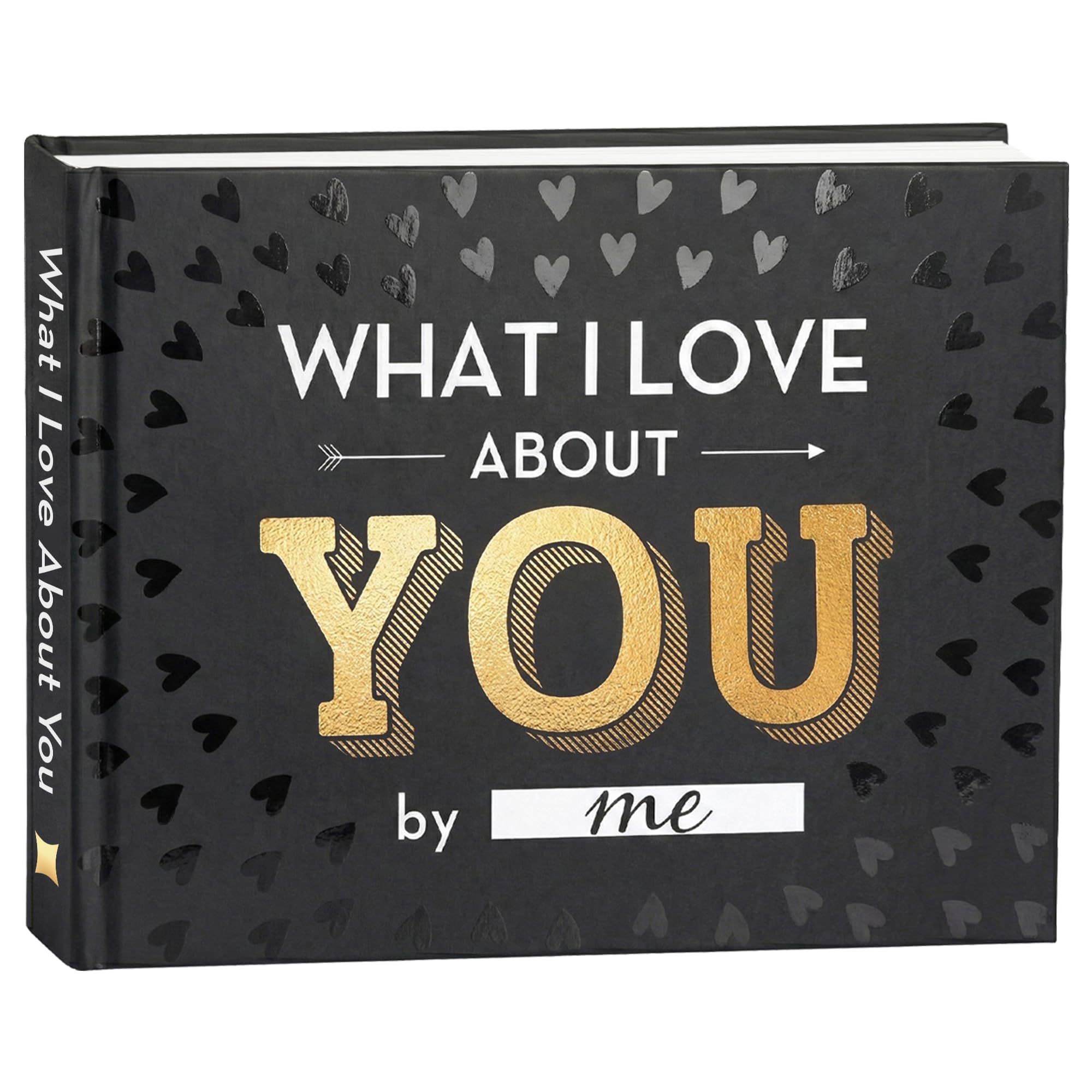 What I Love about You fill-in-the-blank book with black cover