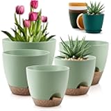 10/9/8/7.5/7 Inch Self Watering Pots and 5 Pack 6 Inch Planters
