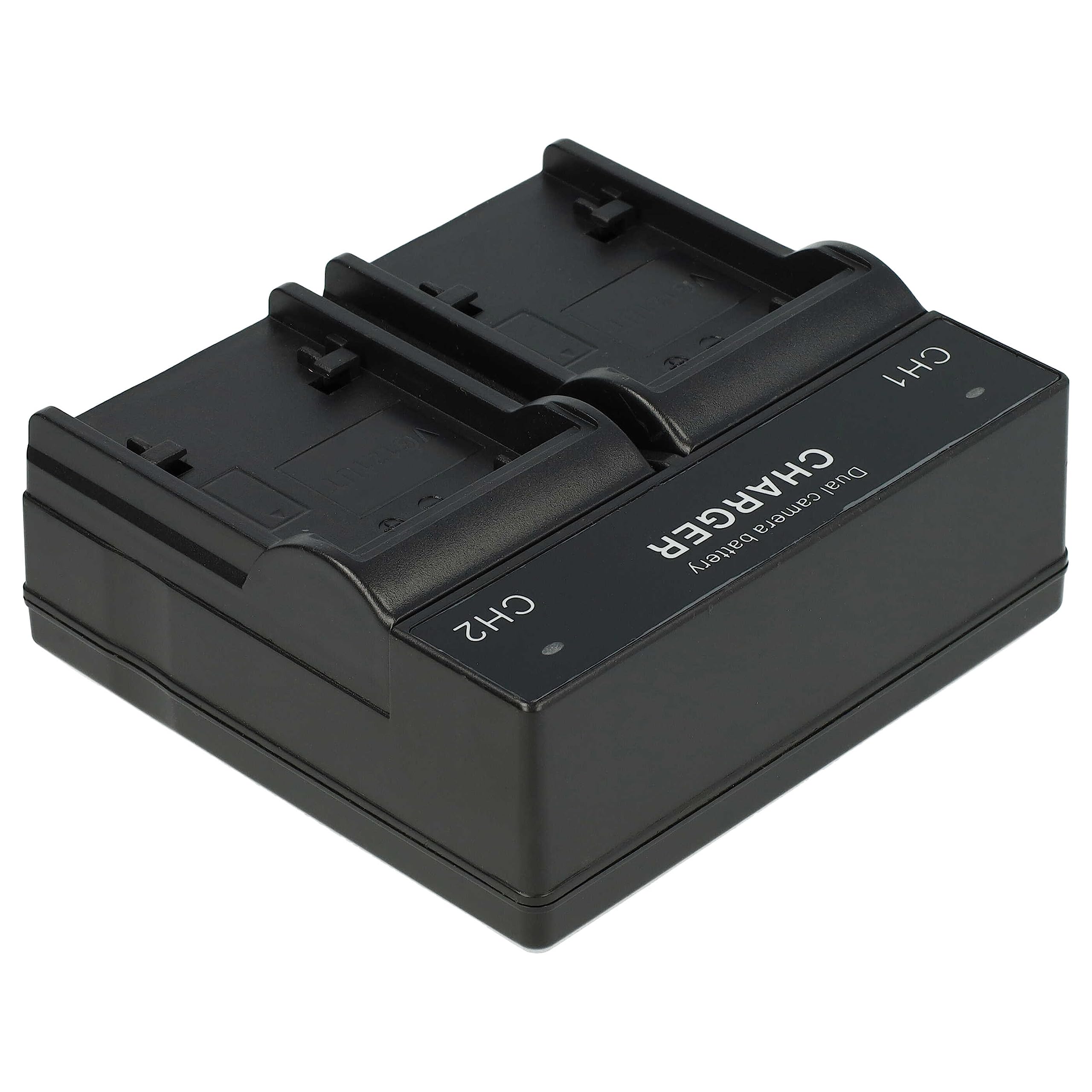 vhbw Podwójna ładowarka kompatybilna z JVC BN-VG107, BN-VG107U, BN-VG107US, BN-VG108, BN-VG108E, BN-VG108U Camcorder Action Cam-Akku - stacja ładowania