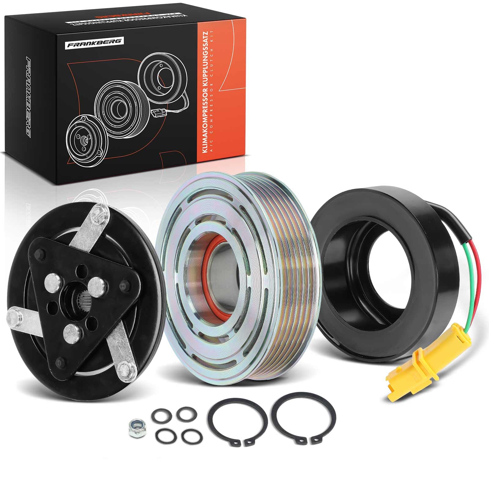 Frankberg Compresor Magnético AC Acoplamiento magnético Compatible con M.i.n.i R56 1.6L M.i.n.i cabrio R57 1.6L M.i.n.i R56 1.4L Berlingo Multispace B9 1.6L C3 I FC FN 1.4L Replace# 890041