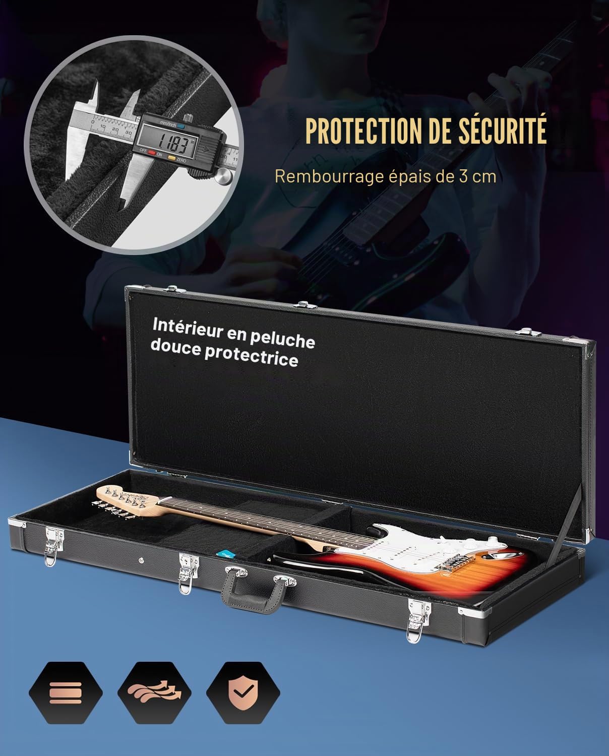 CAHAYA Étui Rigide pour Guitare électrique
