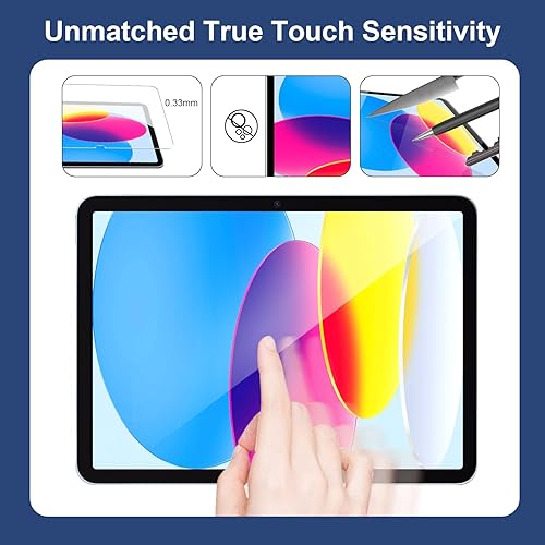 Vista 5 de SIBEITU 2 Pack Screen Protector for iPad 11th A16 2025 & 10th Generation 10.9 Inch 2022, HD Clear 9H Hardness Tempered Glass Film Compatible with