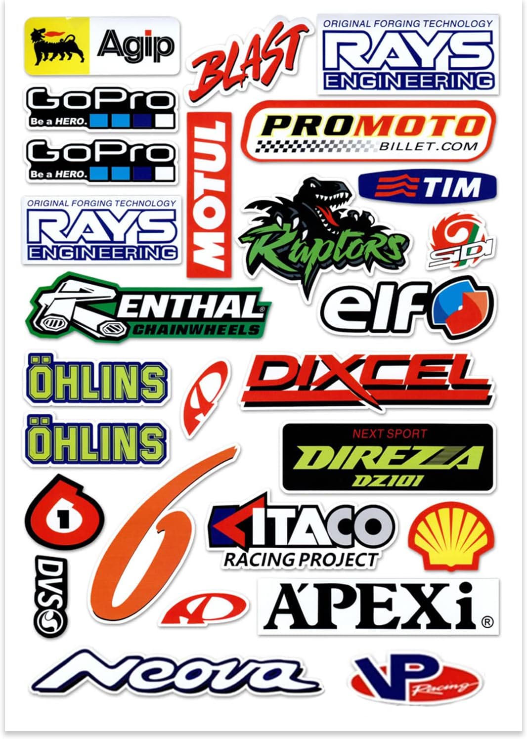 Motorcycle Sticker Sponsor, Moto Motocross Stickers Kit, Realistic Motocross Design, Orange, PET Material, Modern Style, Rectangular Shape, Outdoor Use, 21 x 32 cm, 1 Count