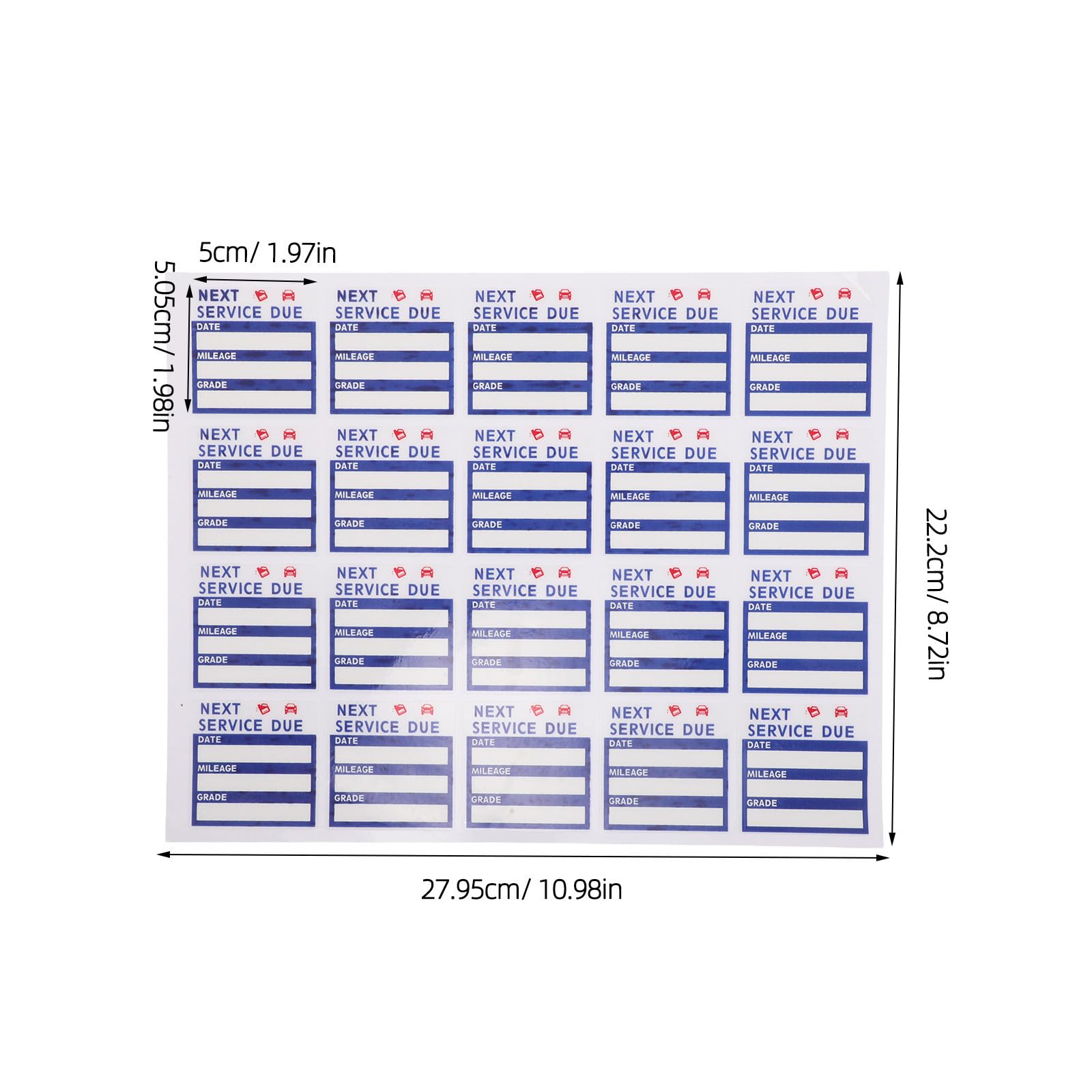 BESPORTBLE Adesivi Promemoria Cambio Olio Auto 400 Pezzi in Pet Resistenti alle Intemperie Layout Chiaro per Parabrezza e Accessori per Manutenzione Veicoli