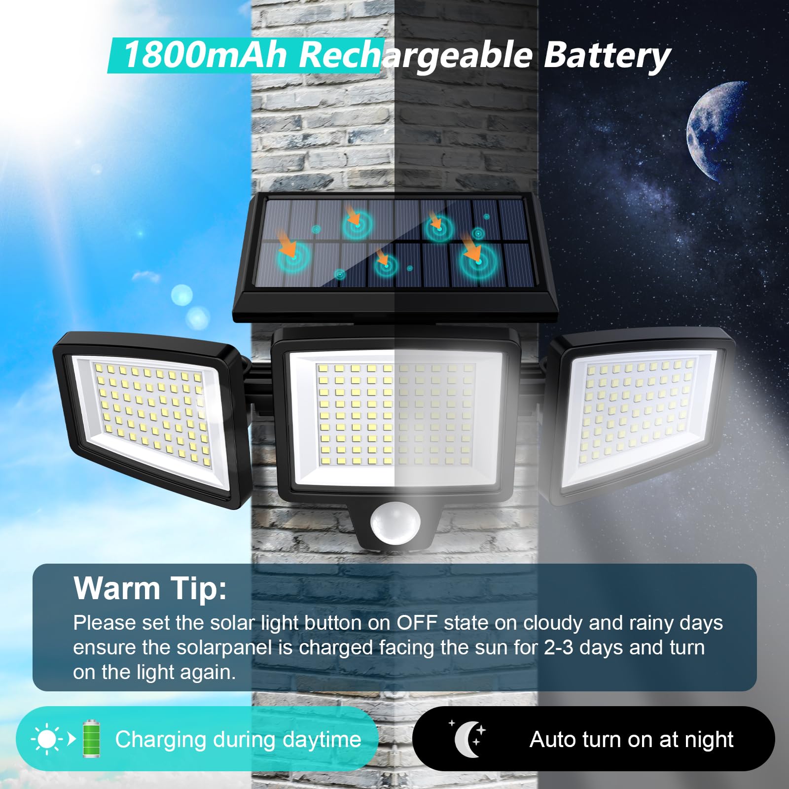 Tuffenough Solar Motion Lights - 2 Packs, Remote Control -4 Tuffenough Solar Motion Lights - 2 Packs, Remote Control -4