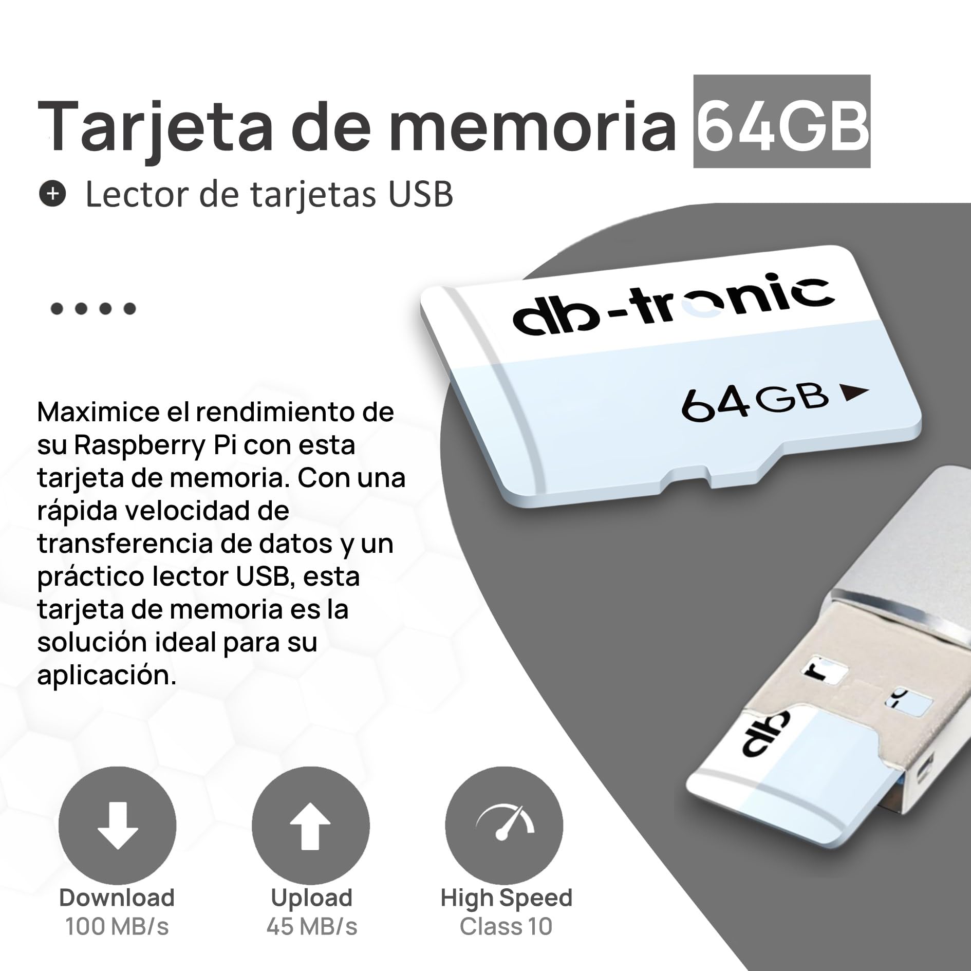 db-tronic Raspberry Pi 5 4 GB NVMe Kit 64 GB 27 W Carcasa metálica Refrigeración Activa SSD M.2 NVMe PCIe