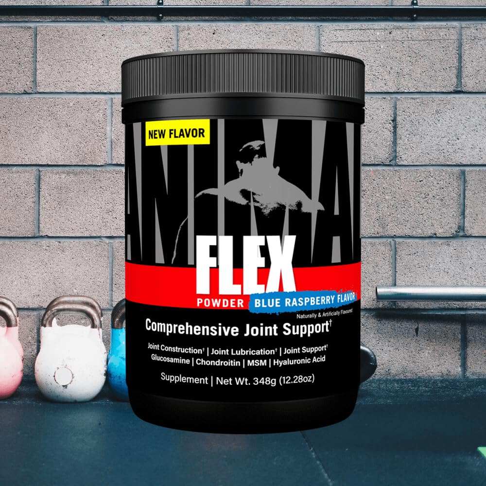ANIMAL Flex Comprehensive Joint Care Blue Raspberry - 4 complessi esclusivi per articolazioni, ossa e cartilagini - con vitamine A ed E, glucosamina, olio di semi di lino e acido ialuronico - 348 g