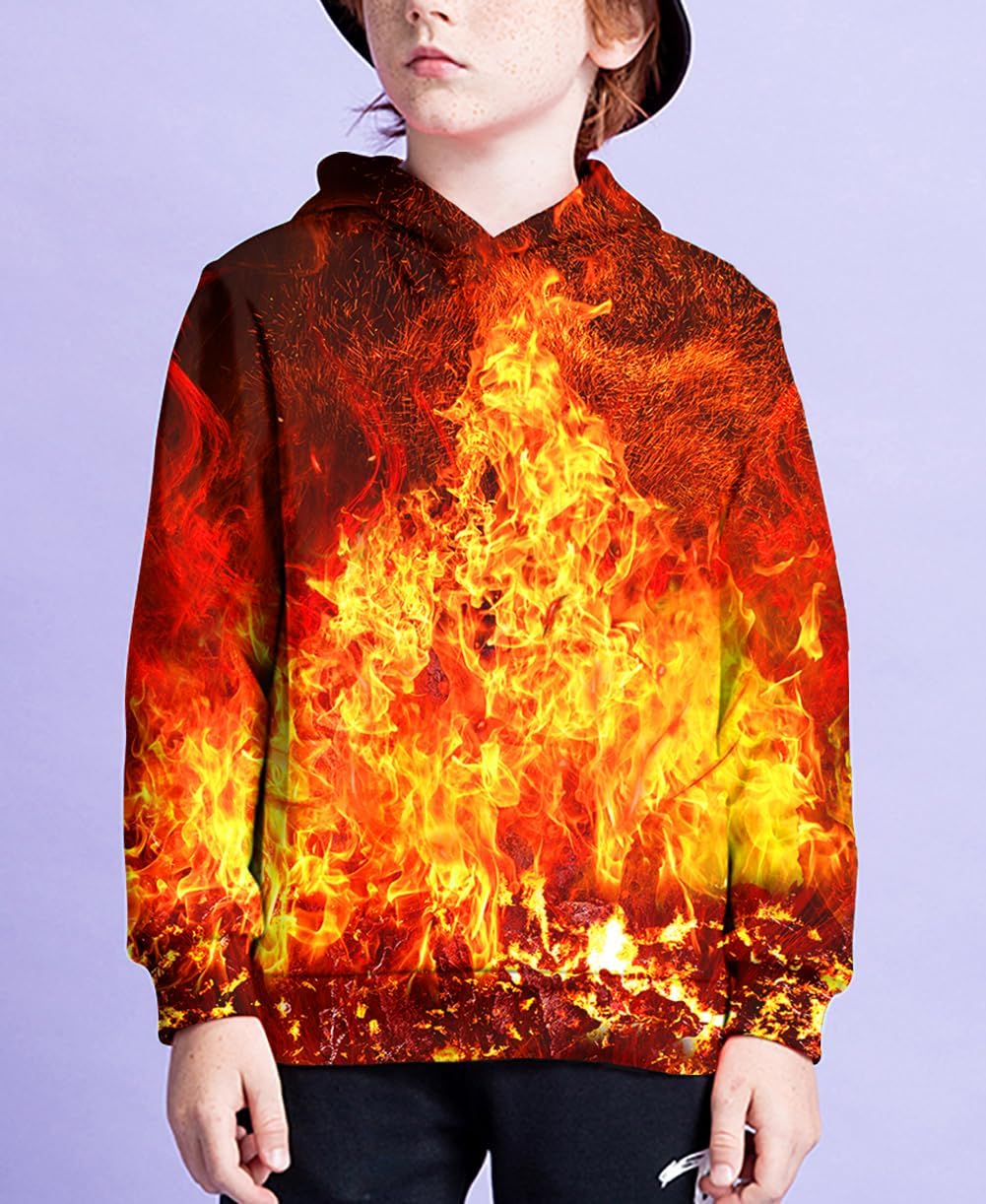Hgvoetty Unisex Boys Girls Hoodies 3D Graphic Hooded Sweatshirts for Kids