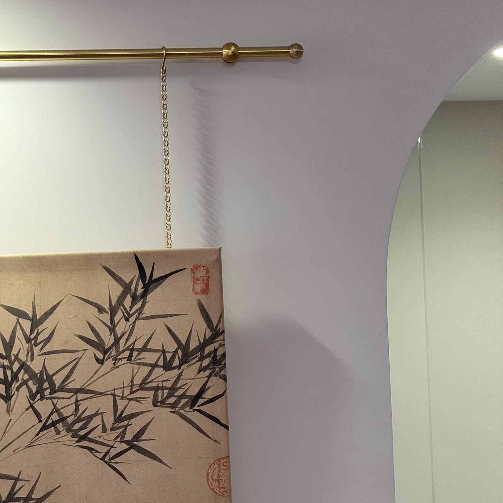 Kit para colgar cuadros con riel de pared ajustable y cadena metálica para colgar obras de arte