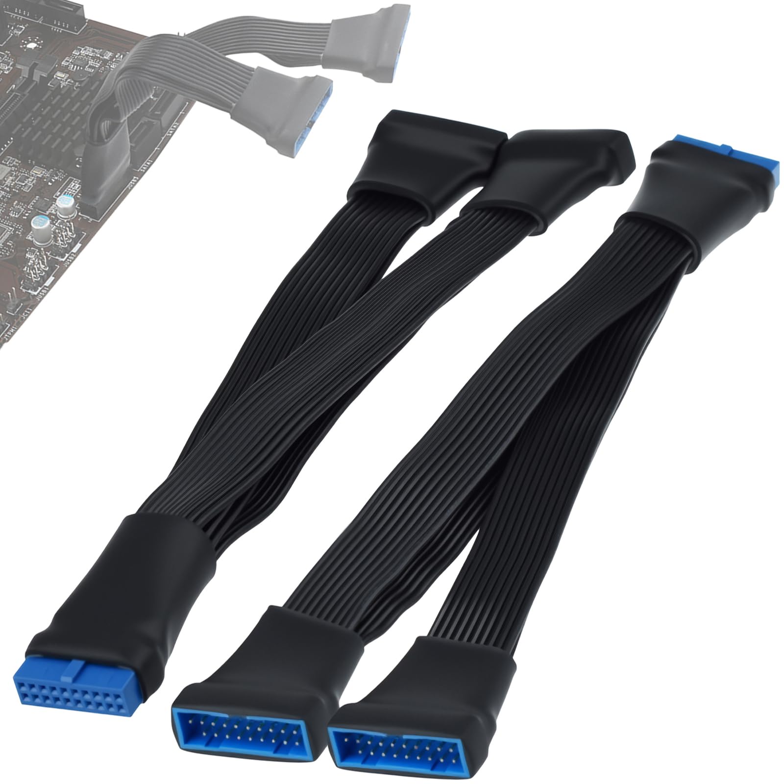 2 x przedłużacz USB 3.0, 19/20-pinowy 1-2 Y, wewnętrzny adapter do płyty głównej (15 cm)
