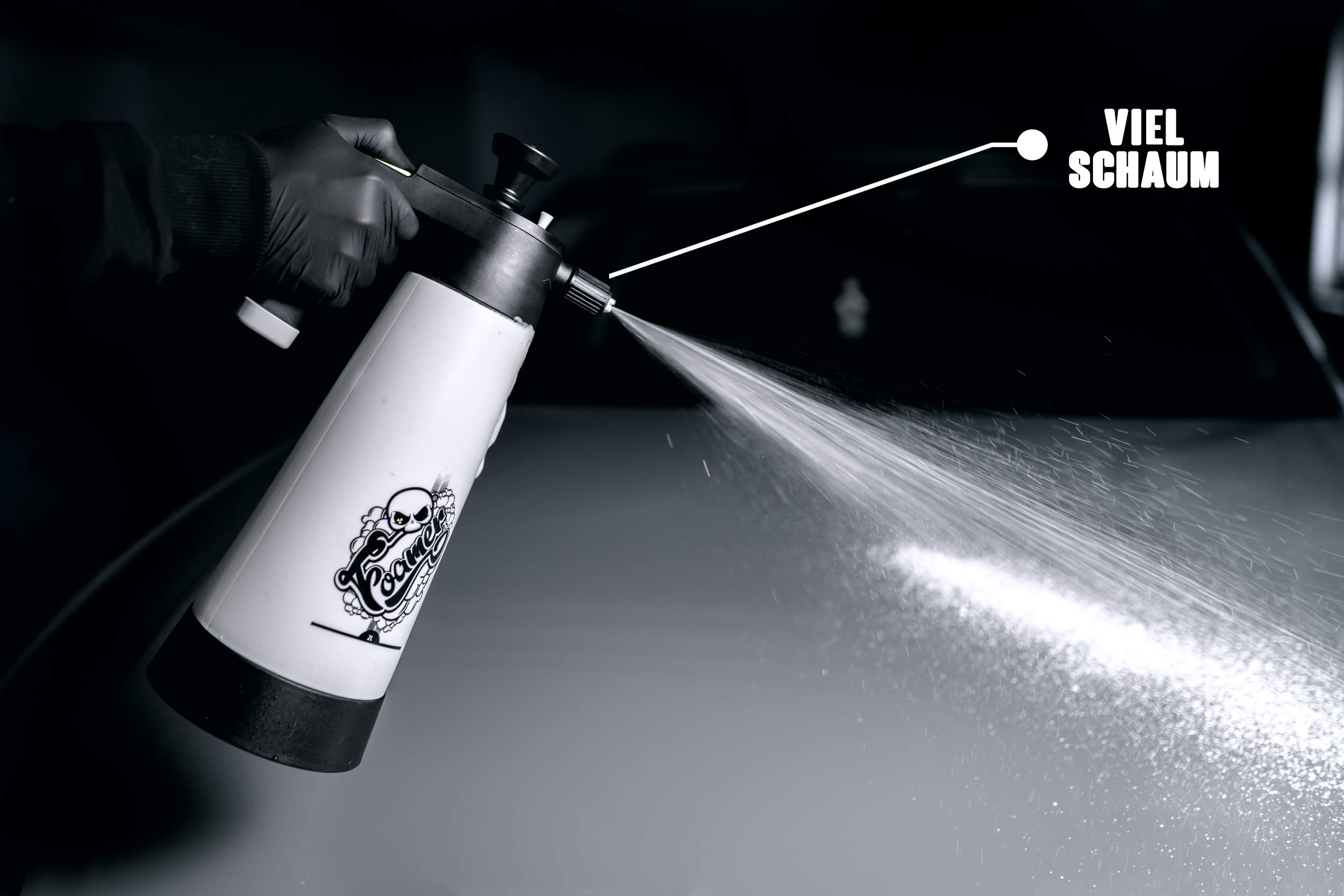 NUKE GUYS Foam HD Alka Line - Flacone spray da 2 litri + 3 diversi ugelli in schiuma + olio di silicone per la manutenzione e la cura della guarnizione + istruzioni (lingua italiana non garantita)