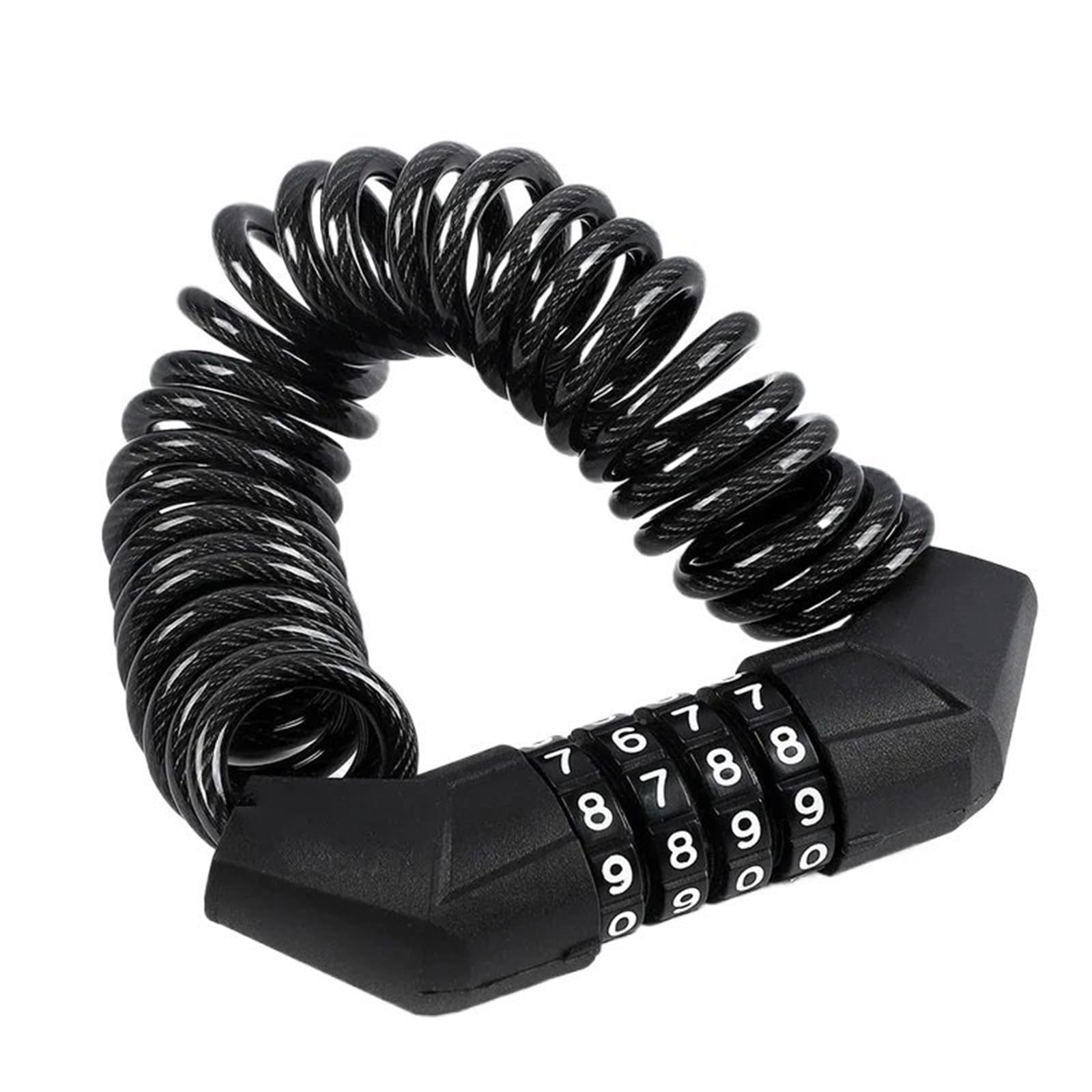Chain Lock Portable Password Bike Lock Motorcycle Helmet Wire Bicycle Anti-Theft Cable Scooter Multi-use Safety Padlock Motorcycle Handlebar Lock(048 Black)
