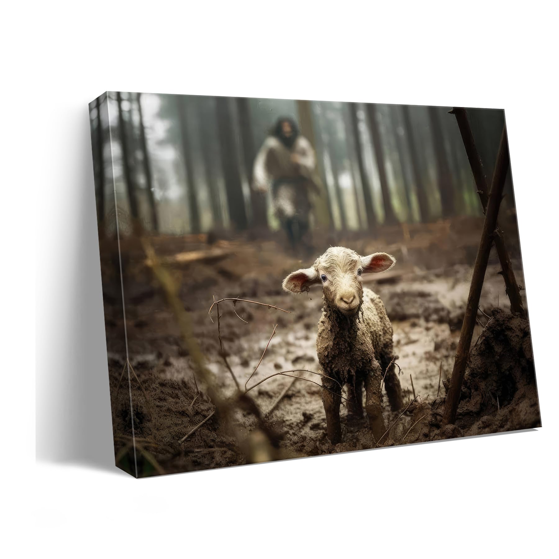 Ploceiny Christian Wall Art Faith Christ decorations Jesus and Lamb wall decor Picture Christian gifts for women serenity prayer wall Prints for prayer room home decor A-347