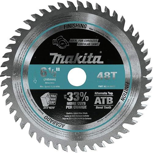 Makita A-99932 6-12" 48T Hoja de sierra de inmersión inalámbrica con punta de carburo