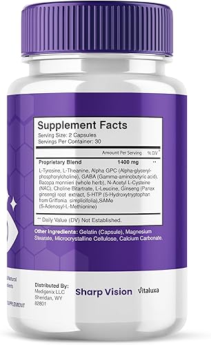 Miniatura 7 de Sharp Vision Suplemento para ojos, cápsulas Sharpe Vision para fórmula avanzada de apoyo de retina de vista saludable, píldoras SharpVision para