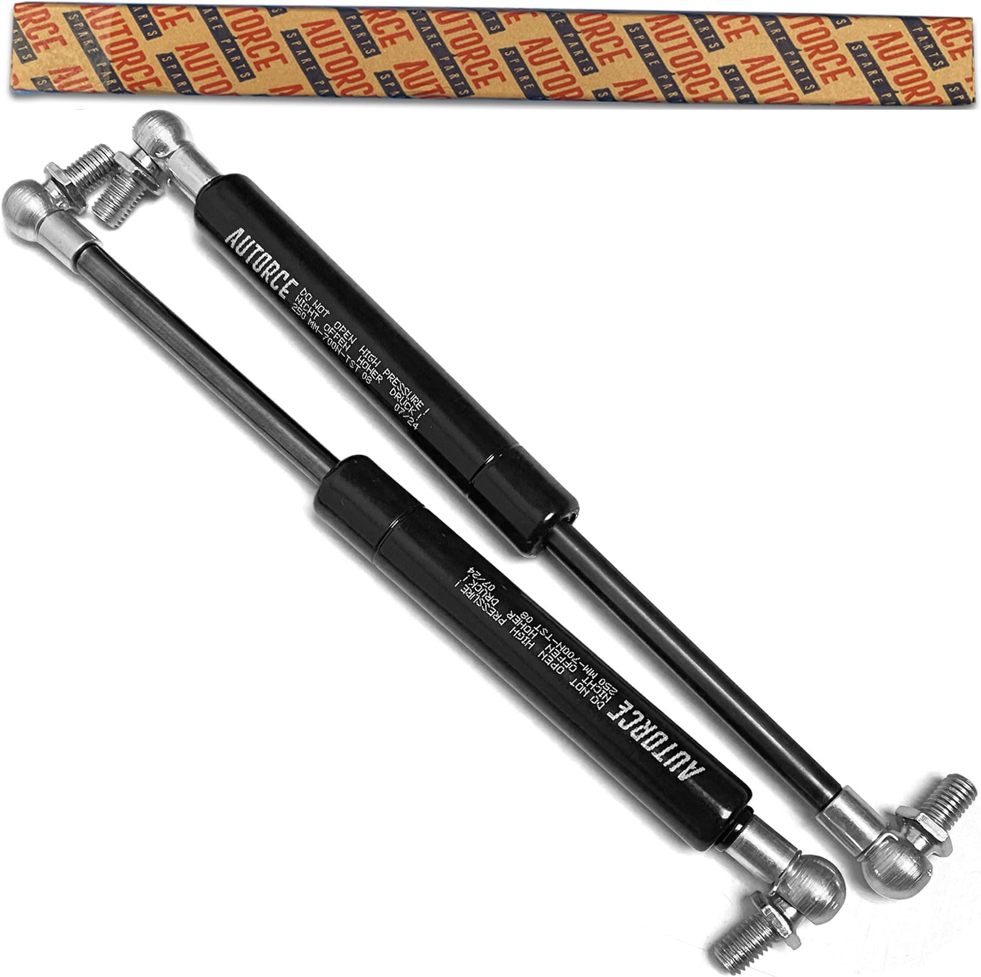Autorce 800N Ball Joint Heads Universal Gas Struts, Set of 2 Pieces, 800 Newton Force, Open Length from 150MM to 1000MM (600 MM)