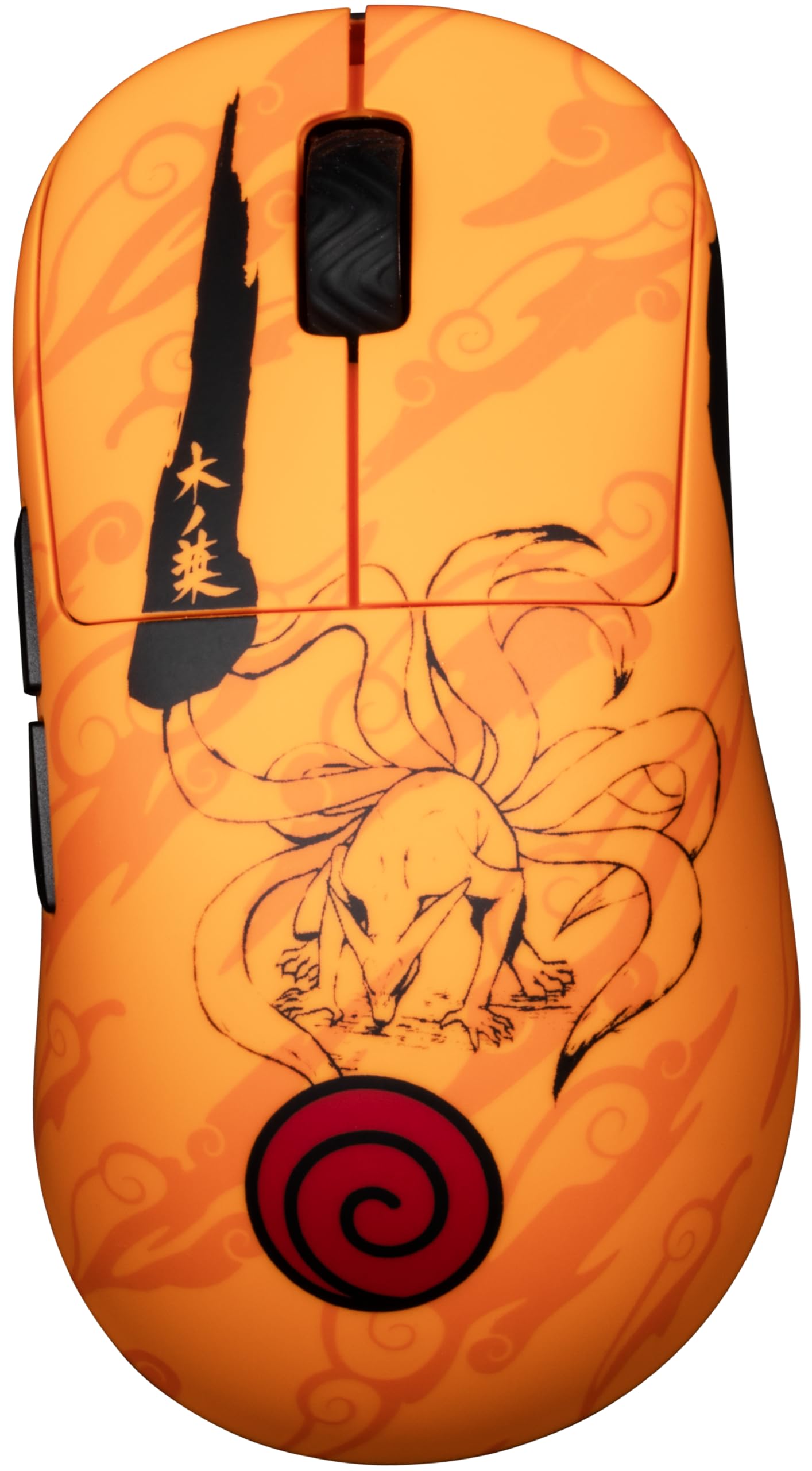Konix Naruto Shippuden Souris Gaming Filaire/sans Fil PC - Édition Pro Collector Numérotée - 26 000 DPI - Autonomie 70 h - Motif Kurama/Kyûbi - Orange