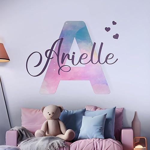 Miniatura 31 de Calcomanías personalizadas con nombre para decoración de pared, letrero de nombre personalizado para decoración de habitación, varios nombres B.