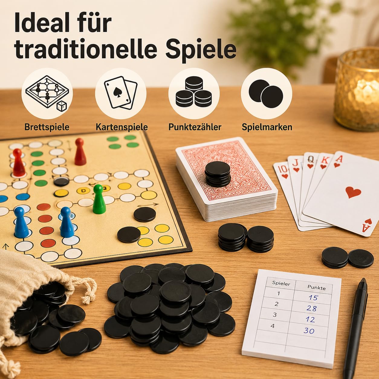 Boîte de 100 Jetons en Plastique | Jeux du KDOR Boîte de 100 Jetons en Plastique | Jeux du KDOR