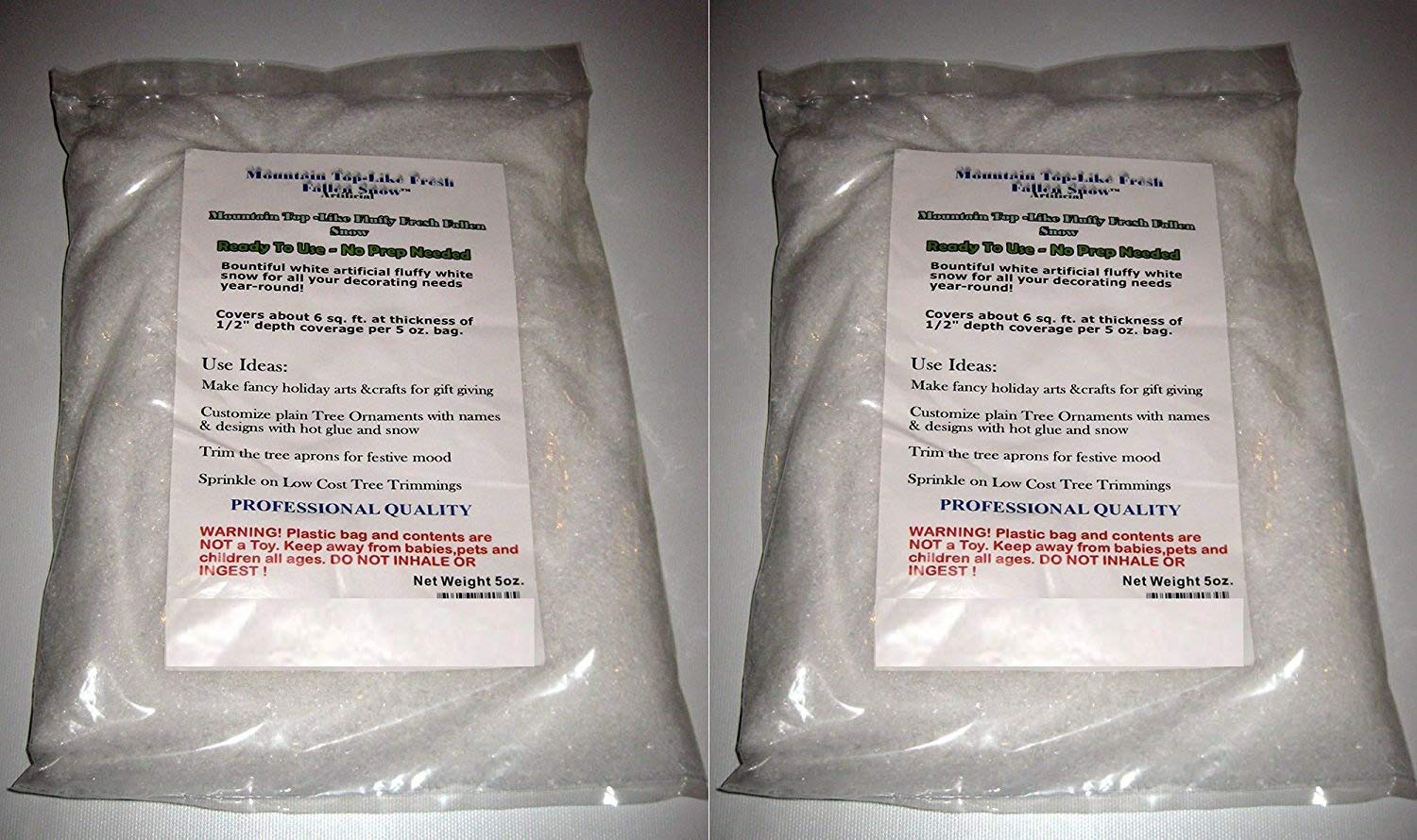 3.5 oz Bag of White Christmas Decoration Snow Flakes