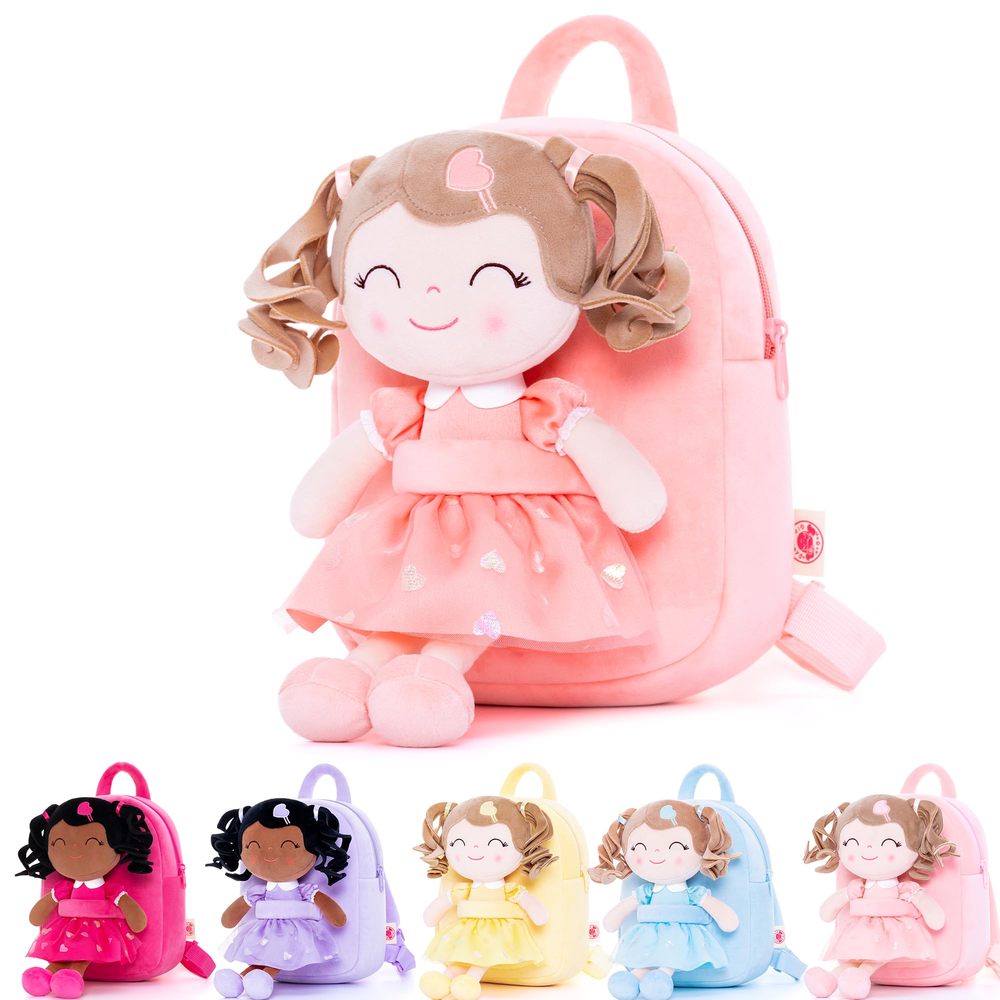 Gloveleya Back to School Gifts for GirlsToddler Backpack Baby Girl Gift Plush Bag Diaper Bag with Spring Girl