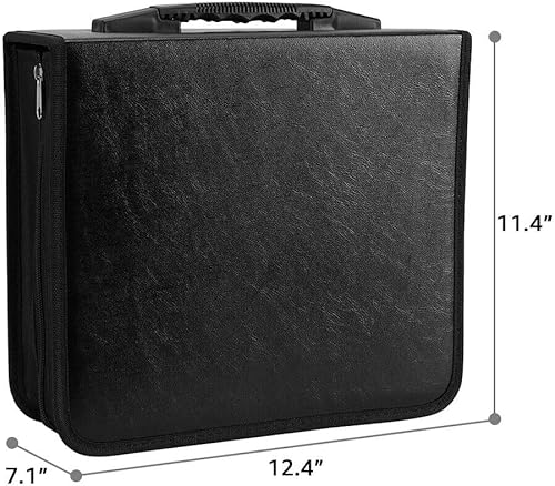 Miniatura 2 de THABATAD Funda de almacenamiento para CD y DVD, carpeta de CDDVD, capacidad de 520 unidades, organizador de CDDVD con cremalleras, cartera portátil