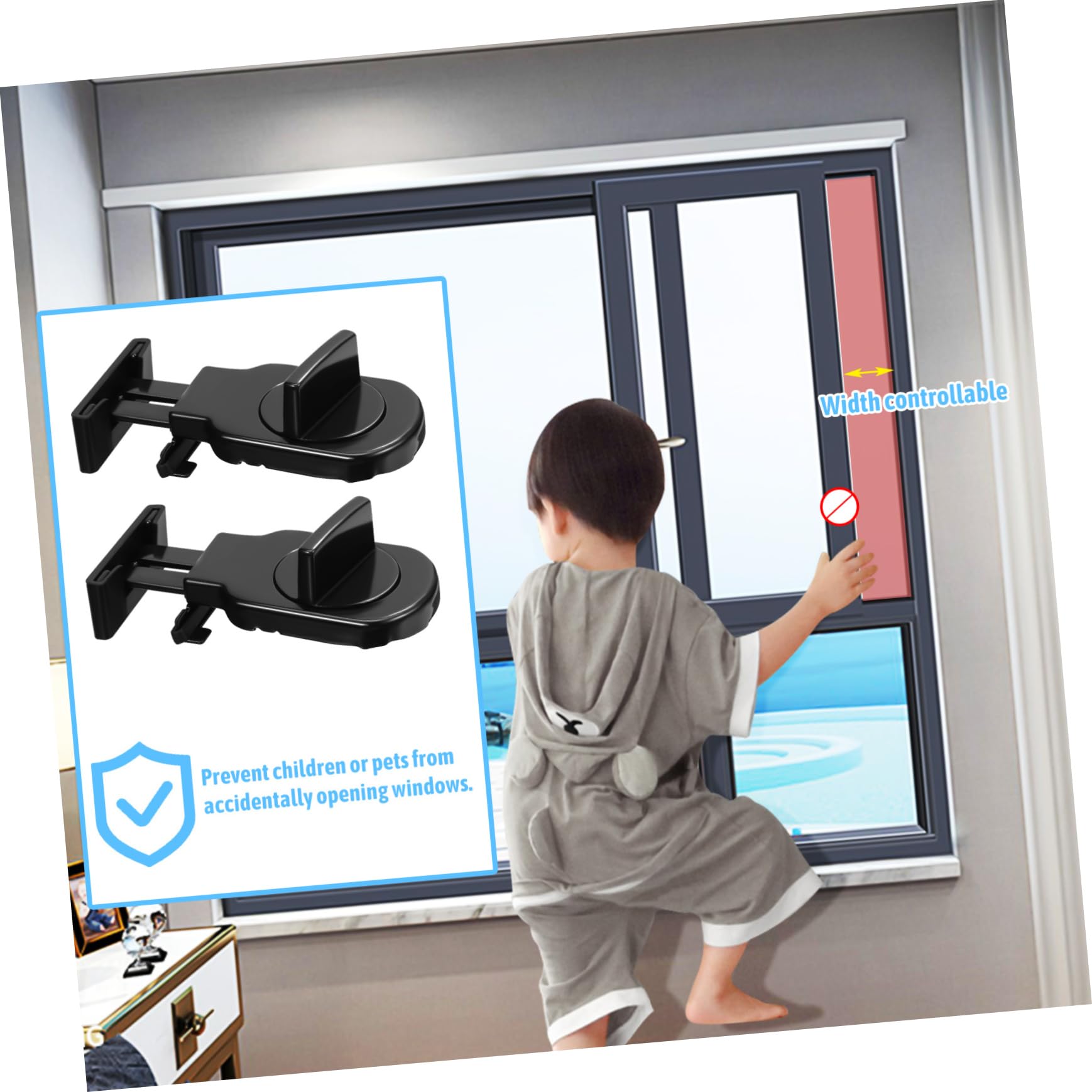 Uonlytech 10stücke Schiebetürschlösser Verstellbare Fensterverriegelungen Für Optimale Robuste Locks Padding Einfache Installation Für Schiebefenster Und Türen