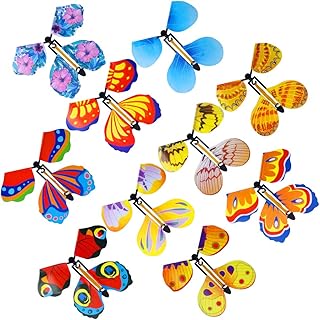 10 Packs Magic Flying Butterfly Card Surprise Wind Up Butterfly in The Book Rubber Band Powered Magic Gift Butterfly Fairy Flying Toy Great Xmas Gifts Surprise Gift Teacher Appreciation Gift
