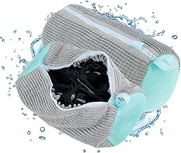 Lot de 2 Sacs à Linge pour Chaussures Réutilisables, Sac de Lavage Machine à Laver pour Chaussures Portable avec Fermeture Éclair, Filet Linge Machine à Laver Chaussures Protéger Chaussures (Gris)