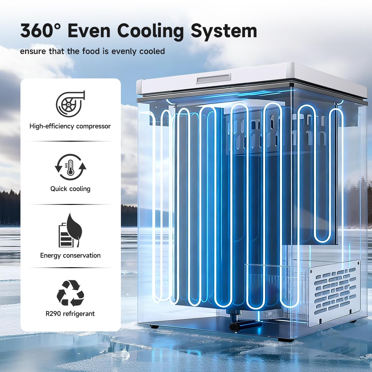 5 Cu.Ft Chest Freezer - Lockable Stay Top Open Door With -9.5℉~ 5℉,7 Temperature Control, Removable Baskets, Energy-Efficient Deep Chest Freezer For Home, Office, Bar, Kitchen, White on Fridge.com - View 2