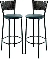 Kit 2 Banquetas Altas para Cozinha e Área Gourmet, Cor Argila (Preto)