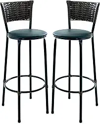 Kit 2 Banquetas Altas para Cozinha e Área Gourmet, Cor Argila (Preto)