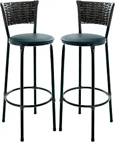 Kit 2 Banquetas Altas para Cozinha e Área Gourmet, Cor Argila (Preto)