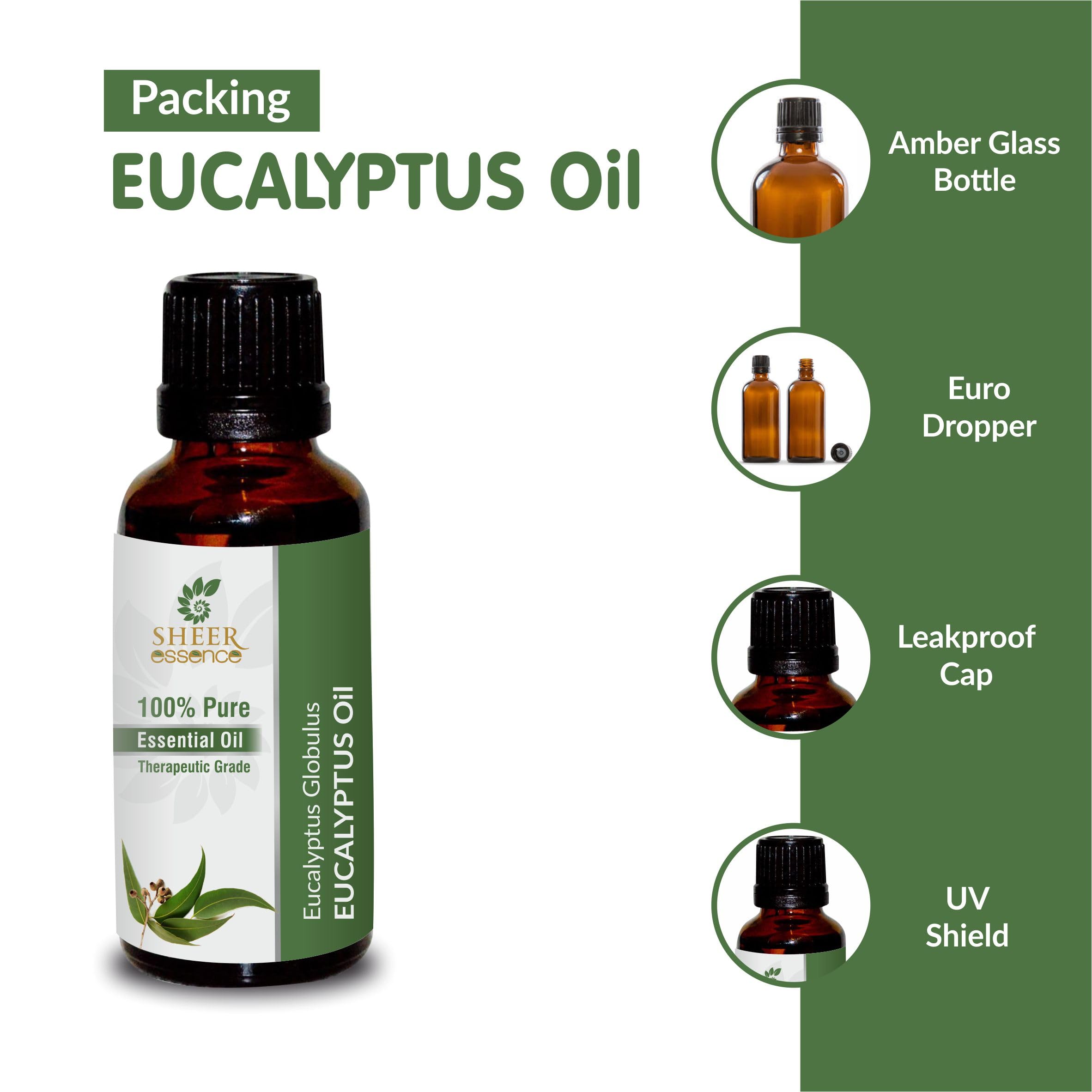 Eucalyptus Oil -(Eucalyptus Globulus)- Essential Oil 100% Pure Natural Undiluted Uncut Therapeutic Grade Oil 16.90 Fl.OZ