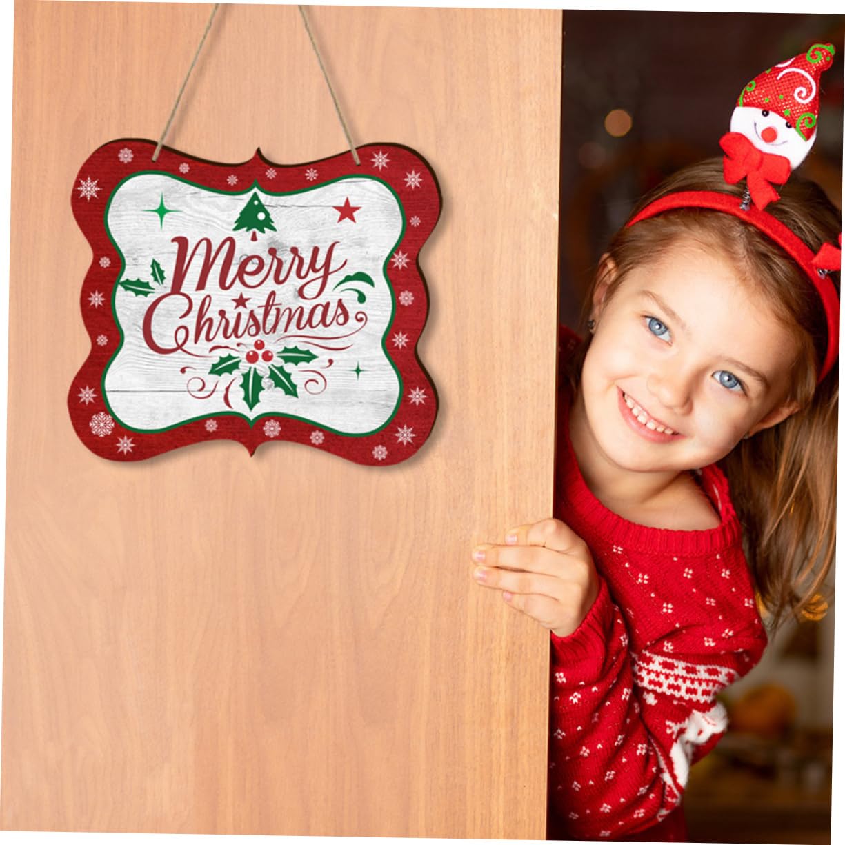 Zerodeko 4 Juegos Letrero De Puerta Colgante Guirnalda Exterior Árbol Decoraciones Pre Navidad Inflable Copla Frente Hogar Decoración Ornamento Home Decoracion De Madera Rojo