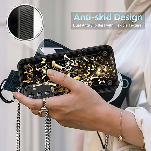 Miniatura 5 de Funda para Galaxy A14 5G, resistente de doble capa de policarbonato duro y silicona suave, resistente a prueba de golpes, funda protectora para