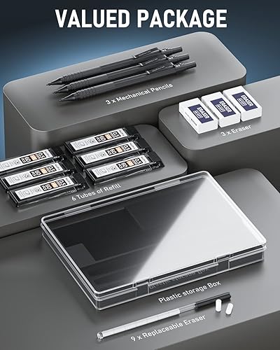 Miniatura 6 de Nicpro Lápices mecánicos de 0.020in y 840 repuestos de plomo de 0.020in